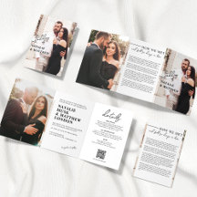 Modern Photo Tri-fold Wedding Invitation