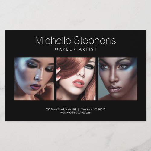 Modern Photo Trio for Makeup Artists Black Flyer