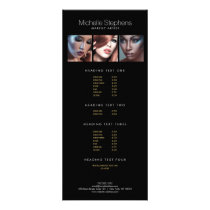 Modern Photo Trio for Makeup Artists Black Rack Card
