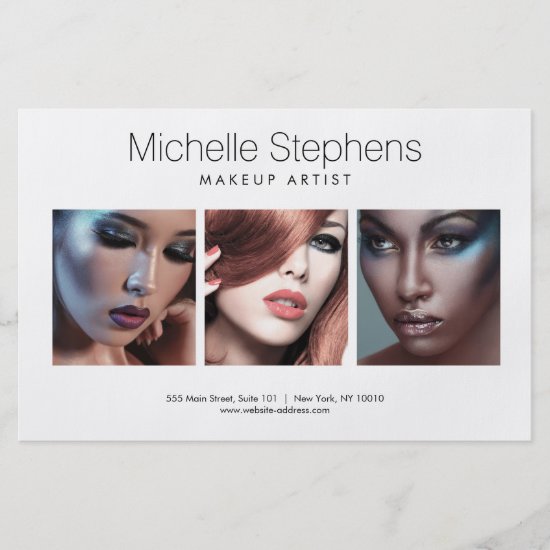 Modern Photo Trio for Makeup Artists, Stylists Flyer