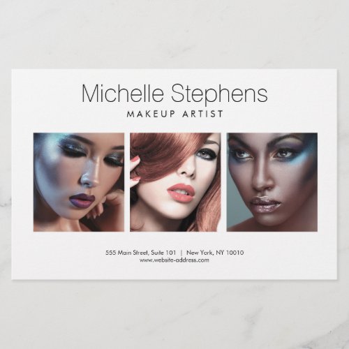 Modern Photo Trio for Makeup Artists Stylists Flyer