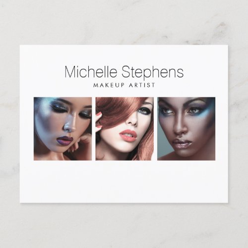 Modern Photo Trio for Makeup Artists Stylists Postcard