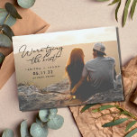 Modern Photo Tying the Knot Save the Dates<br><div class="desc">Save the date magnetic cards are for the couple who can't wait to let friends and family know they are "tying the knot". Customize with your photo, names, wedding date and location. This works best for photo with the image of the couple offset to the right side. If your photo...</div>