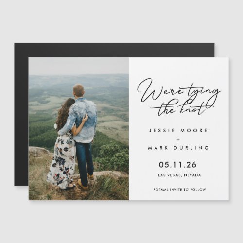 Modern Photo Tying the Knot Wedding Save the Date