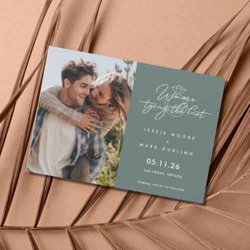 Modern Photo Tying the Knot Wedding Save the Date