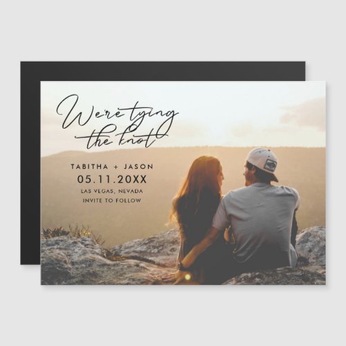 Modern Photo Tying the Knot  Wedding Save the Date