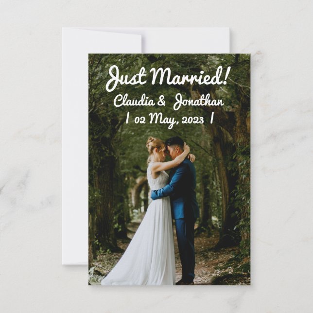 Modern Photo Type Overlay Wedding Invitation (Front)