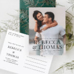 Modern Photo Type Overlay Wedding Invitation Postcard<br><div class="desc">A modern type overlay with large names and a full bleed photo are the features on this wedding invitation. Click the edit button to customize this design.</div>
