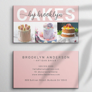 Modern Photo Typography Baker Cake Shop Business Card