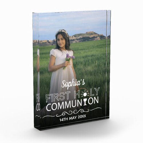 Modern Photo Typography First Holy Communion