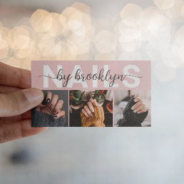 Modern Photo Typography Nail Artist Business Card