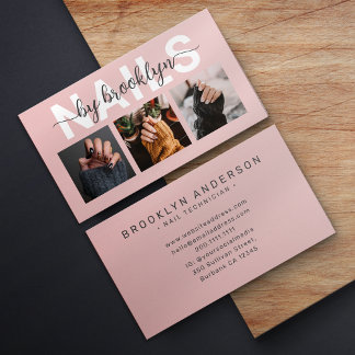 Modern Photo Typography Nail Artist Business Card