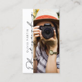 Modern Photo Typography Photographer  Business Card (Front)