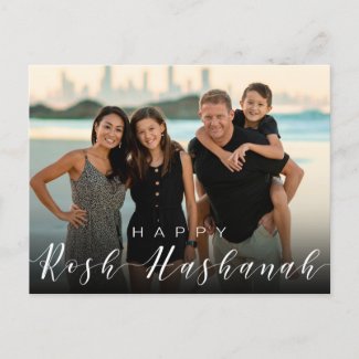 Modern Photo Typography Rosh Hashanah New Year Holiday Postcard