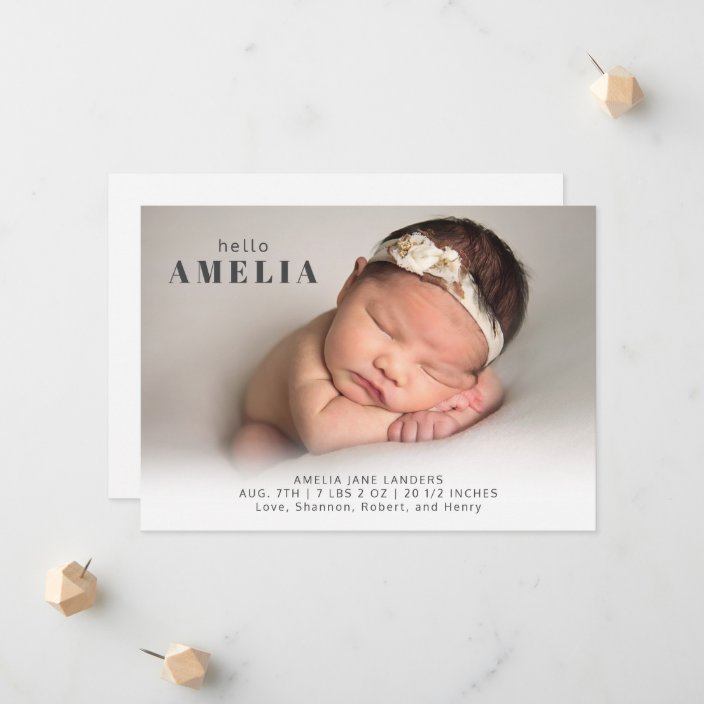 simple birth announcement