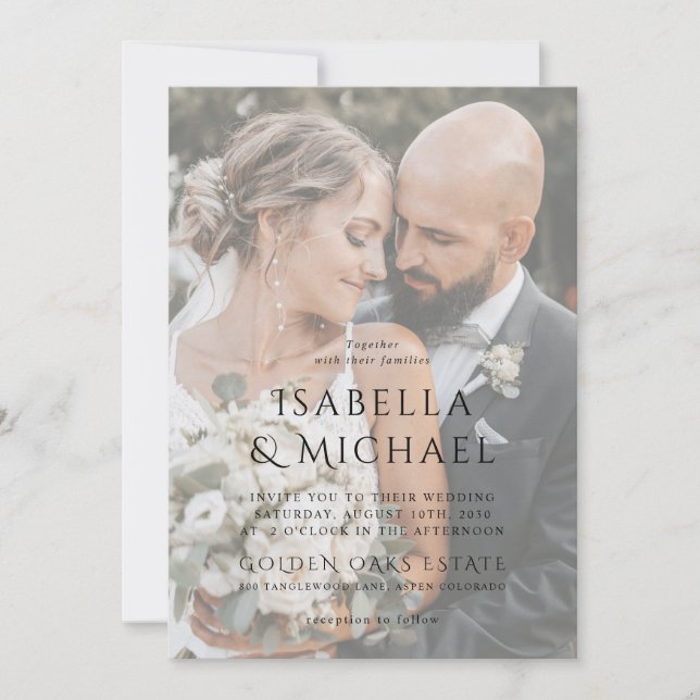 Modern Photo Typography Wedding  Invitation (Front)