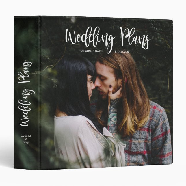 Modern Photo Typography Wedding Planner 3 Ring Binder (Front/Spine)