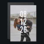 Modern Photo Typography Wedding Save the Date<br><div class="desc">Save the date magnetic cards are perfect for the modern couple. To customize,  add your favorite vertical photograph,  customize with your wedding date and names. Mail to family and friends and ask them to reserve your wedding date so they can attend your wedding celebration.</div>