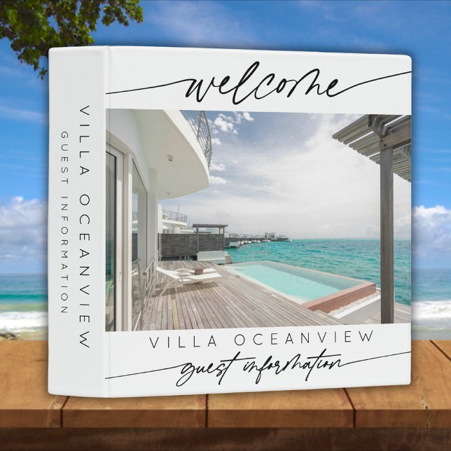 Modern Photo Vacation Rental Guest Information  3 Ring Binder (Creator Uploaded)