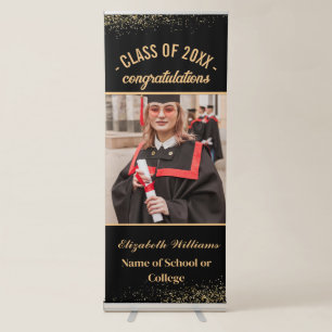 Modern  Photo   Vertical Graduation Party Retractable Banner