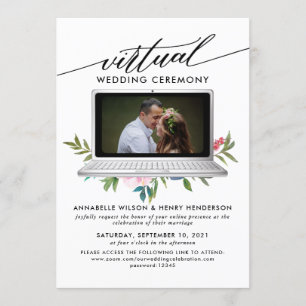 Modern Photo Virtual Wedding Ceremony Invitation