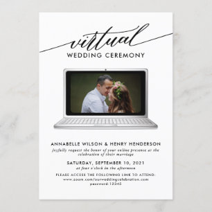 Modern Photo Virtual Wedding Ceremony Invitation