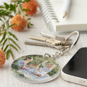 Modern Photo We Love you Mom Acrylic Keychain