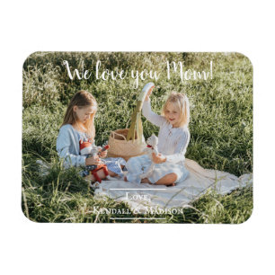 Modern Photo We Love you Mom Magnet