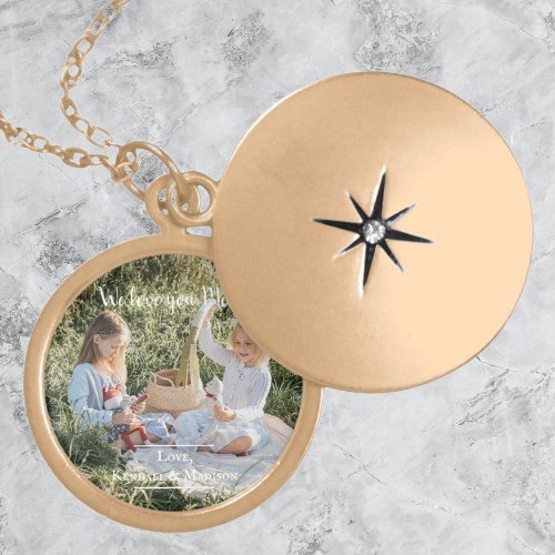 Modern Photo We Love you Mom Necklace