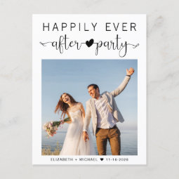 Modern Photo Wedding After Party Reception Postcard | Zazzle