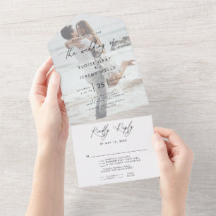 Modern Photo Wedding All in One Invitation