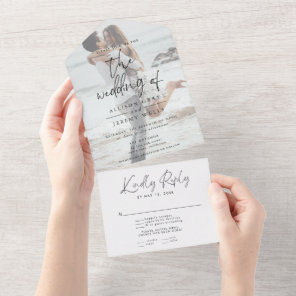 Modern Photo Wedding All in One Invitation