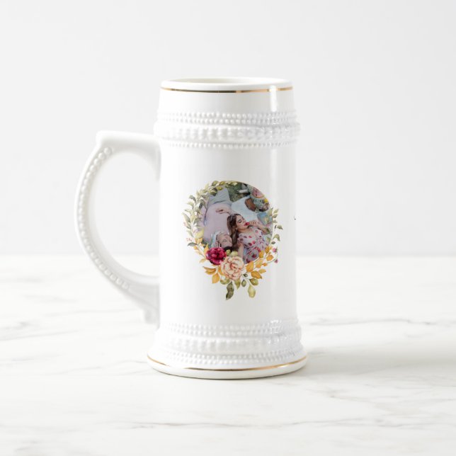 Modern PHOTO Wedding Anniversary - ANY YEARS Beer Stein (Left)