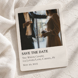 Modern Photo Wedding Attire Colors Save the Date Invitation