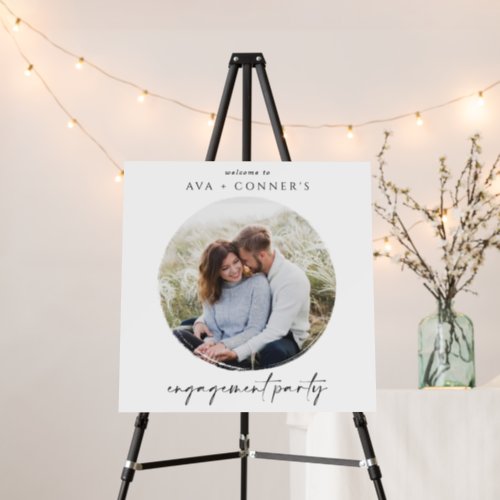 Modern Photo Wedding Engagement Party Welcome Sign