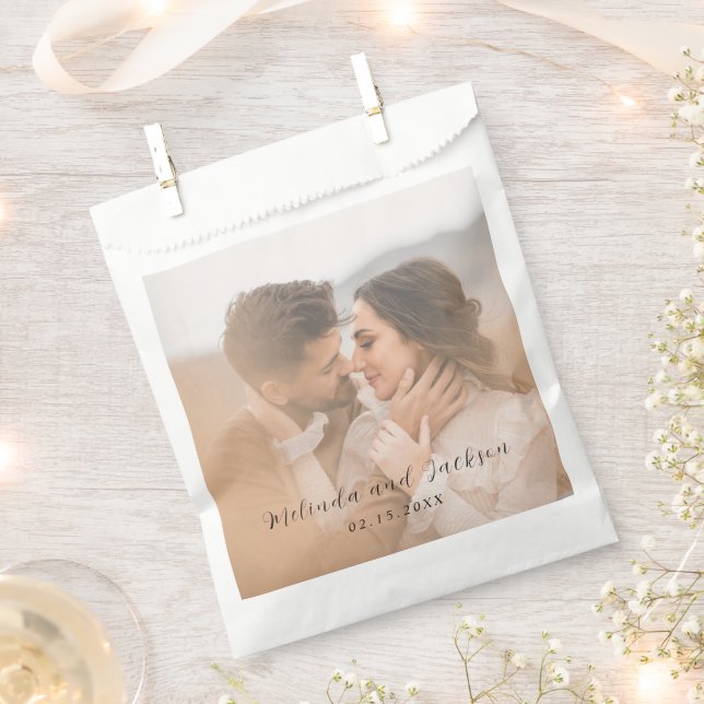 Modern Photo Wedding Favor Bag (Clipped)