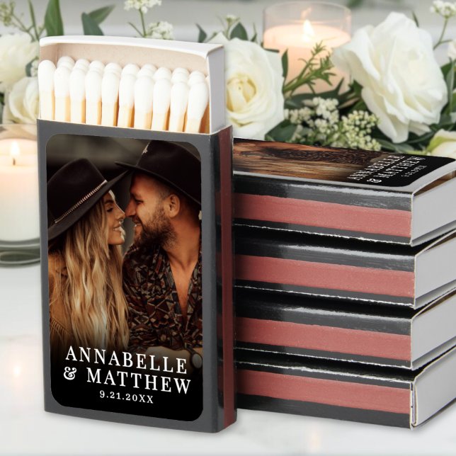 Modern Photo Wedding Favor Matchboxes (Modern Photo Wedding Favor Matchboxes)