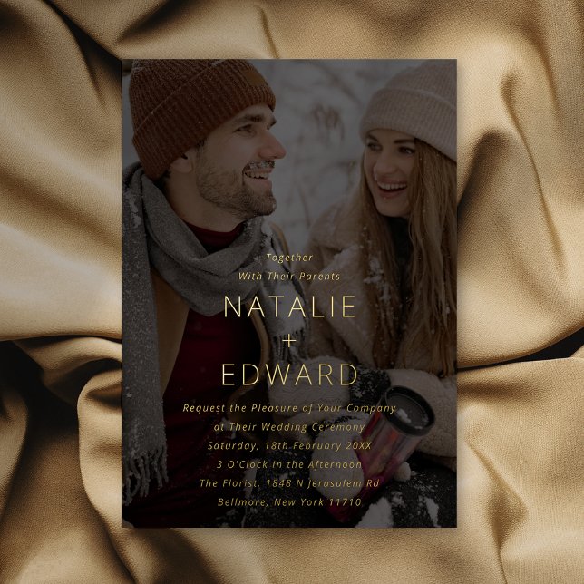 Modern Photo Wedding Foil Invitation (Creator Uploaded)
