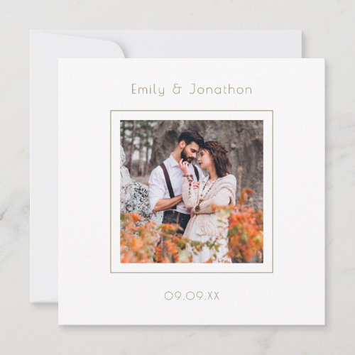 Modern Photo Wedding Gold Writing Save the Date