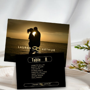 Modern Photo Wedding Guest Names Table Place Card