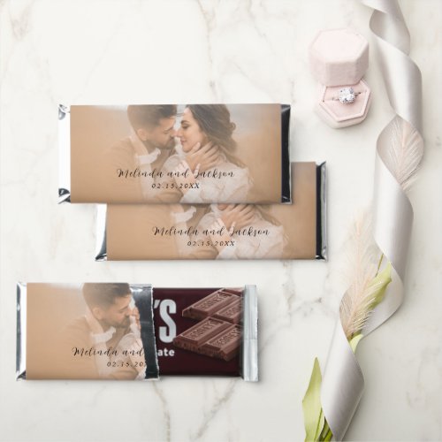 Modern Photo Wedding Hershey Bar Favors