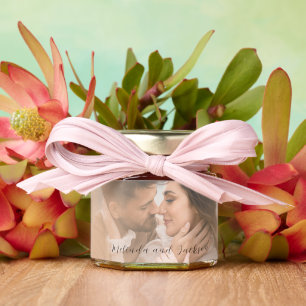 Modern Photo Wedding Honey Jar Favors