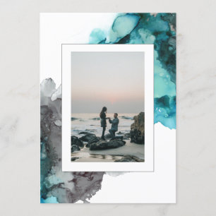 Modern Photo Wedding Invitation Abstract