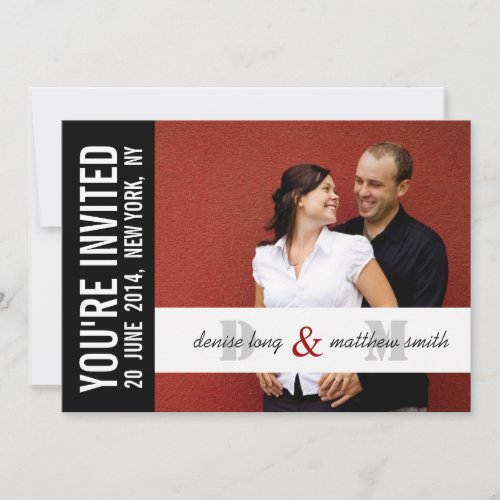 Modern Photo Wedding Invitation Card | Monograms