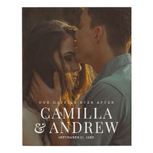 Modern Photo Wedding Keepsake Faux Canvas Print