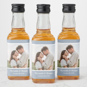 Modern Photo Wedding Liquor Bottle Label