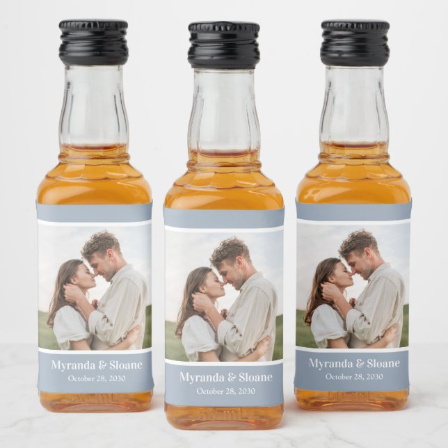 Modern Photo Wedding Liquor Bottle Label (Bottles)