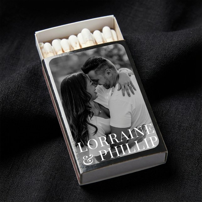 Modern Photo Wedding Matchbox Favor Matchboxes (Modern Photo Wedding Matchbox Favor Matchboxes.)