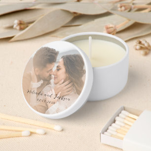 Modern Photo Wedding Mini Candle Favors