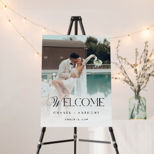 Modern Photo Wedding or Engagement Welcome Sign
